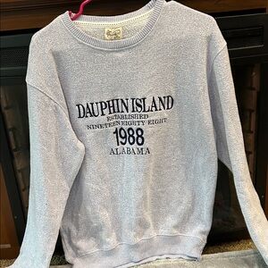 Pacifica women Crewneck Sweater - Light Gray Dauphin Island IYKYK